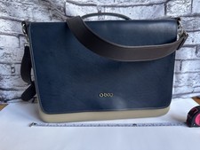 O Bag Italy- Blue Leather on Beige Eva - Modu...
