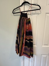 Free People Painted Stripe Mini Sleeveless Trapeze Swing Womens Size XS Colorful