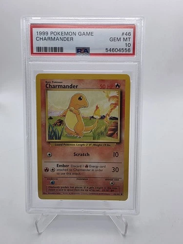 1999 Pokemon Base Set Charmander #46 English Unlimited 46/102 - PSA 10 GEM MINT