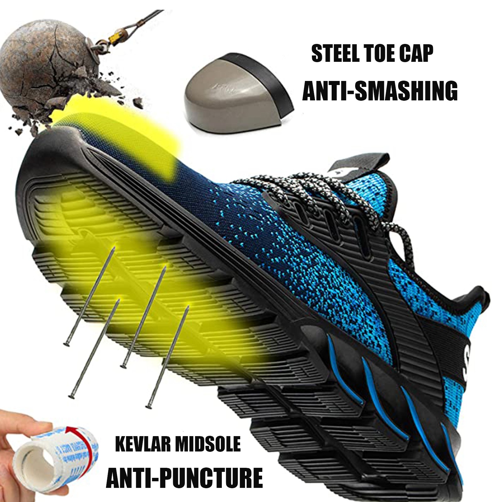 SUADEEX Scarpe Antinfortunistiche Leggere Con Cappuccio Acciaio Scarpe da Lavoro Sneakers Uomo foto 3