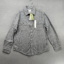 Goodfellow Co Flannel Shirt Gray Mens Medium Midweight Standard Fit