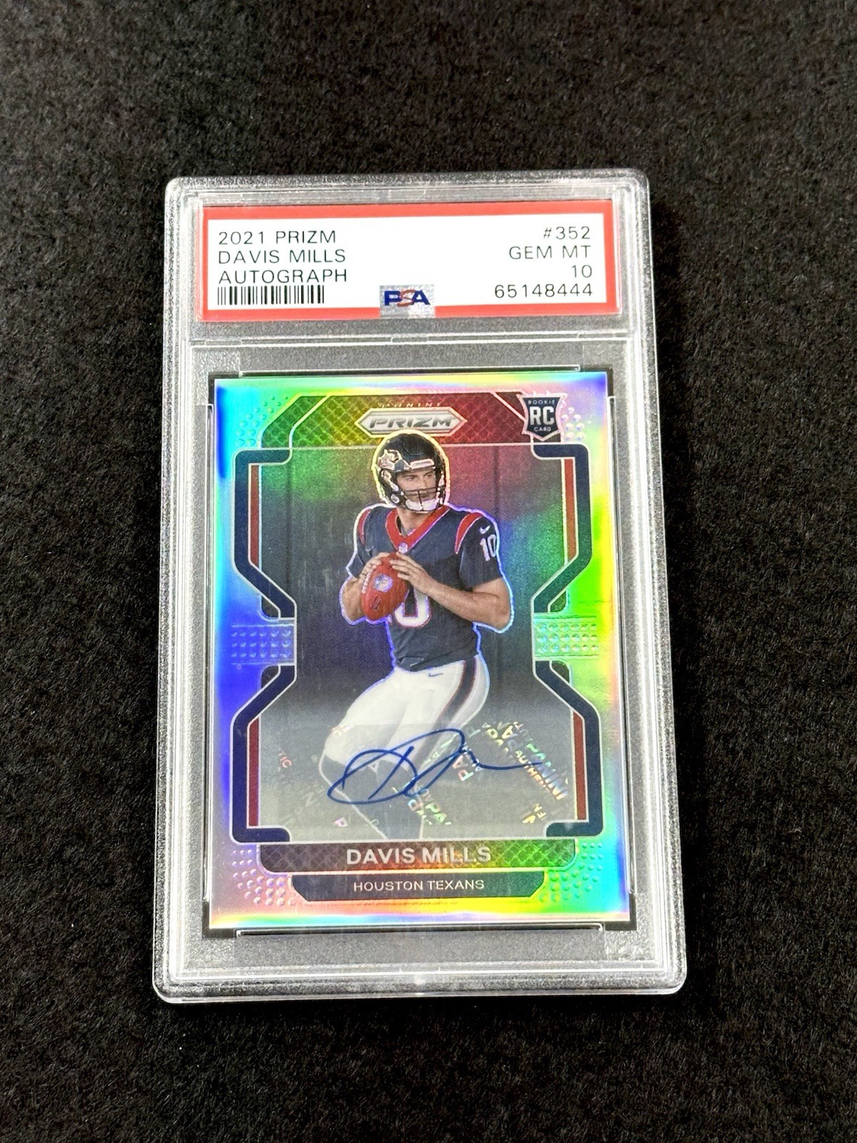 2021 Prizm DAVIS MILLS Rookie Autograph Silver Prizm RC AUTO #352 PSA 10 -POP 32