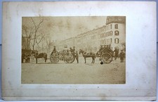 ca1865 NEW YORK CITY FIRE COMPANY LARGE ALBUMEN PHOTO HORSE DRAWN STEAM PUMPER