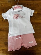 Baby Girls Waffle T-shirt And Shorts Set With Headband 0-3 months