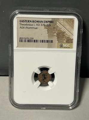 Eastern Roman Empire-THEODOSIUS I, AD 379-395, AE 4 NUMMUS, NGC,