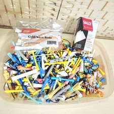 Vintage Perm Rods Hair Rollers Assorted Sizes  End Papers 15x10" Tote Full