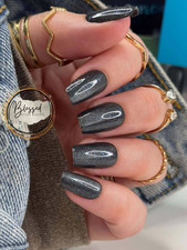 Red Aspen Press On Nails-Genevieve's Glacial Gleam-Medium Coffin