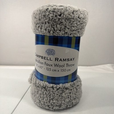 NWT Campbell Ramsay Australian Plush Faux Wooi Throw 50 x 60 Super Soft and Warm