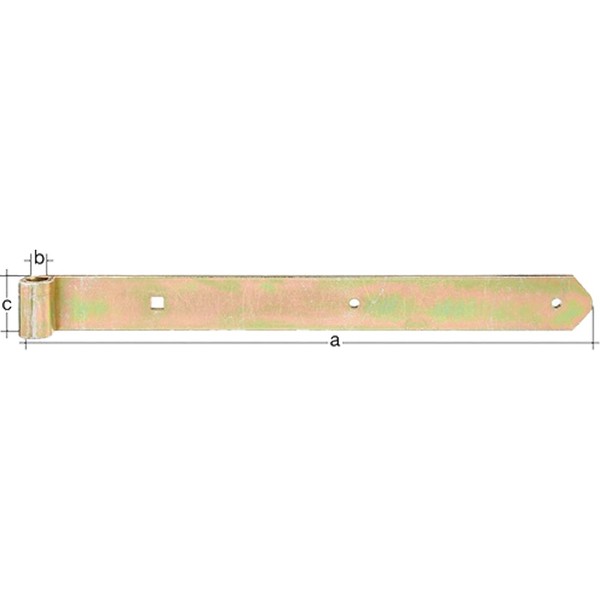 GAH Alberts Ladenband L.400X13X40Mm S.5Mm D.13Mm STA Galv.Gelb Verz.Rd - 313869-image