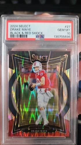 2024 Select Drake Maye Black And Red Shock PSA 10 !