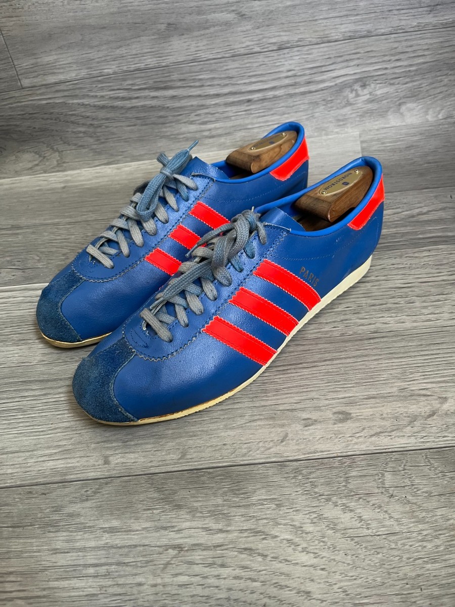 Vintage 70's Adidas PARIS blue low top sneakers sz 8.5 MADE IN