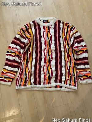 COOGI Multicolor Knit Cable-Knit Sweater Australia in Made Wool 100% Crew Neck - Bild 1 von 4