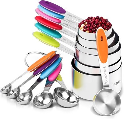 12 Piece Measuring Cups and Spoons Set in 18/8 Stainl Steel : 7