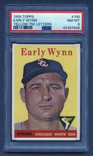 Early Wynn [Yellow TM. Letters] #100 1958 Topps card