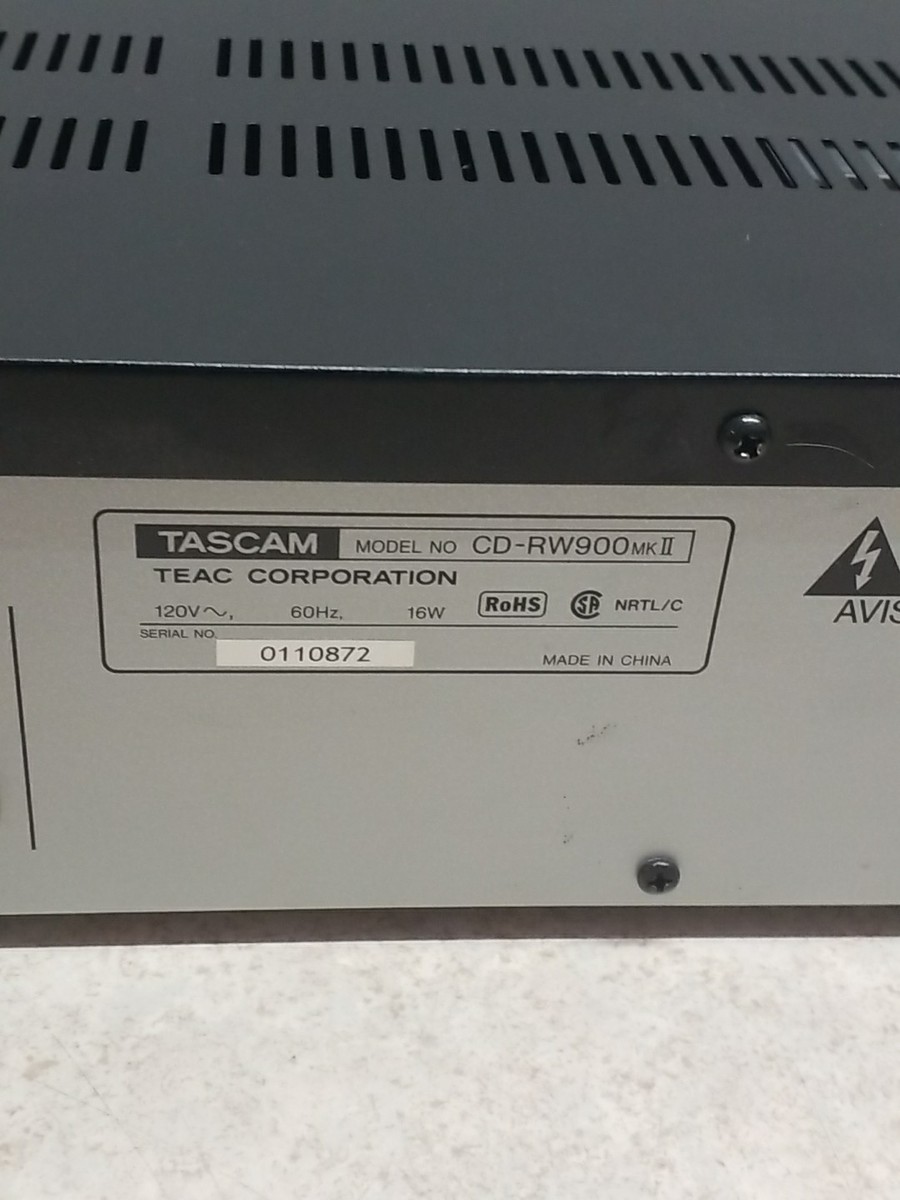 TASCAM CD-RW900MKII Professional CD Recorder Player w/ Cord No