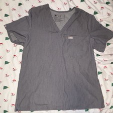 FIGS women s Gray Solid V-Neck Scrub Top for Medical Industry Uniforms