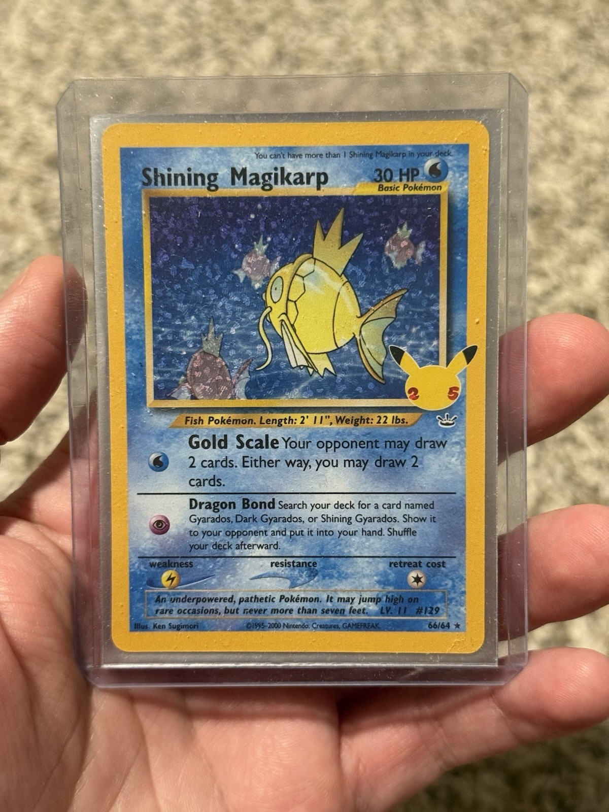 2021 Shining Magikarp Pokemon Celebrations Classic NM Holo Secret Rare 66/64
