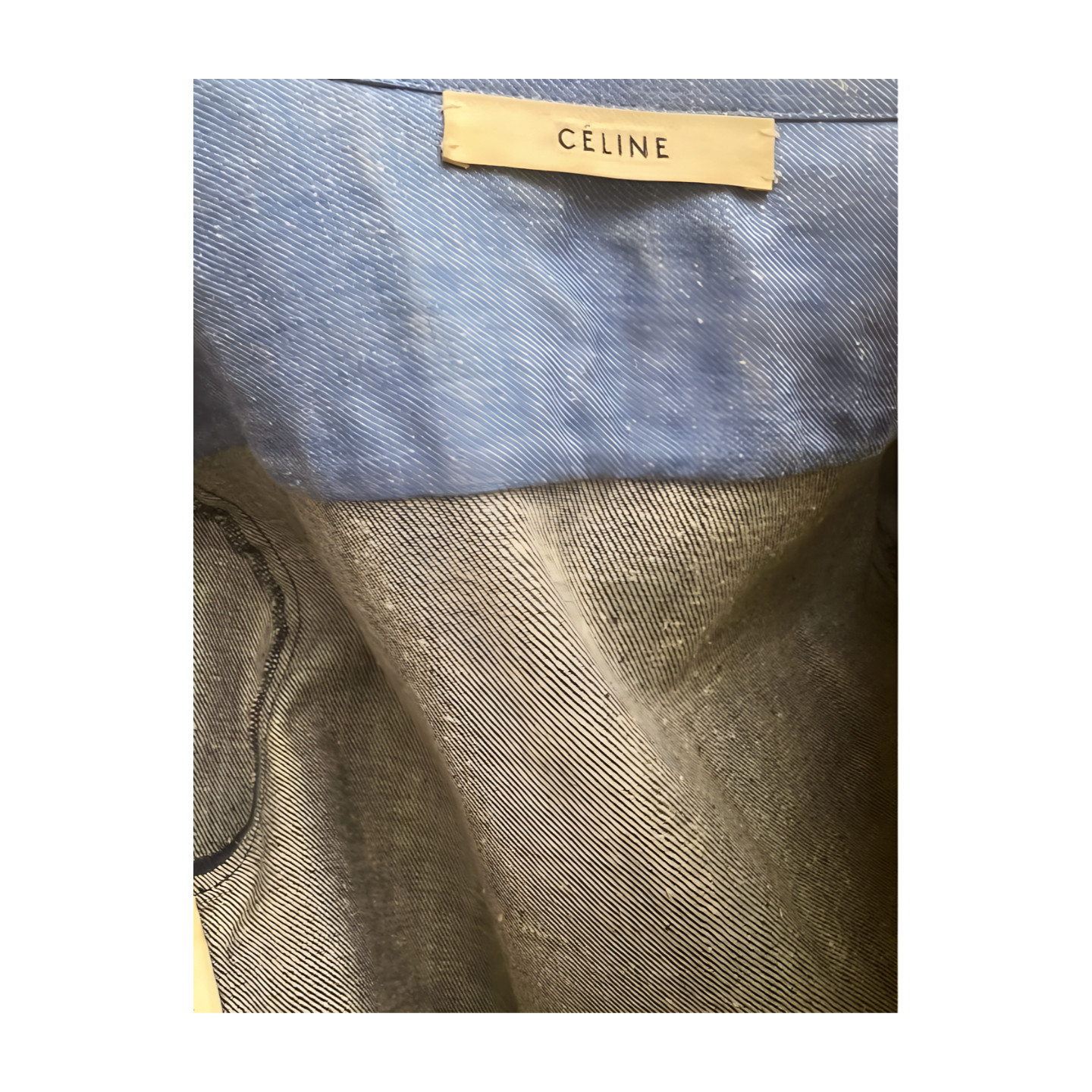 Auth CELINE Patchwork Denim Shirt Jacket 20K35 Si… - image 8