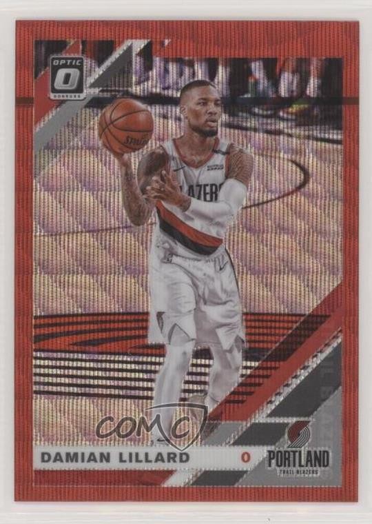 2019-20 Panini Donruss Optic Tmall Red Wave Prizm Damian Lillard #7 4f5