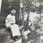 Antique Snapshot Photo Early Life Old Women & Her Loyal Dog 1920s P1