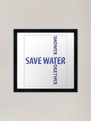 Save Water Shower Together gerahmt ein gerahmtes Wandbild Poster Leinwanddruck Bild