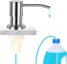 Kitchen Sink Soap Dispenser, Brushed Nickel, with 47" Extension Tube Kit