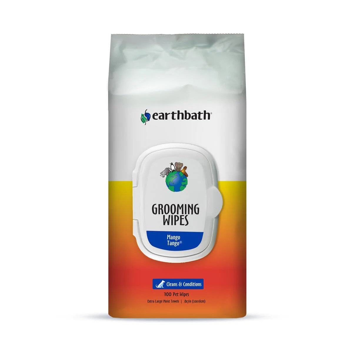 earthbath Mango Tango Grooming Wipes - Dog Wipes for Paws and Butt - Best Pet