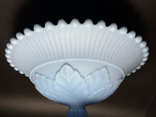 "Frutero vintage Imperial Baby azul vidrio leche 5,5"" de alto, 10"" de diámetro raro" - Imagen 7 de 15