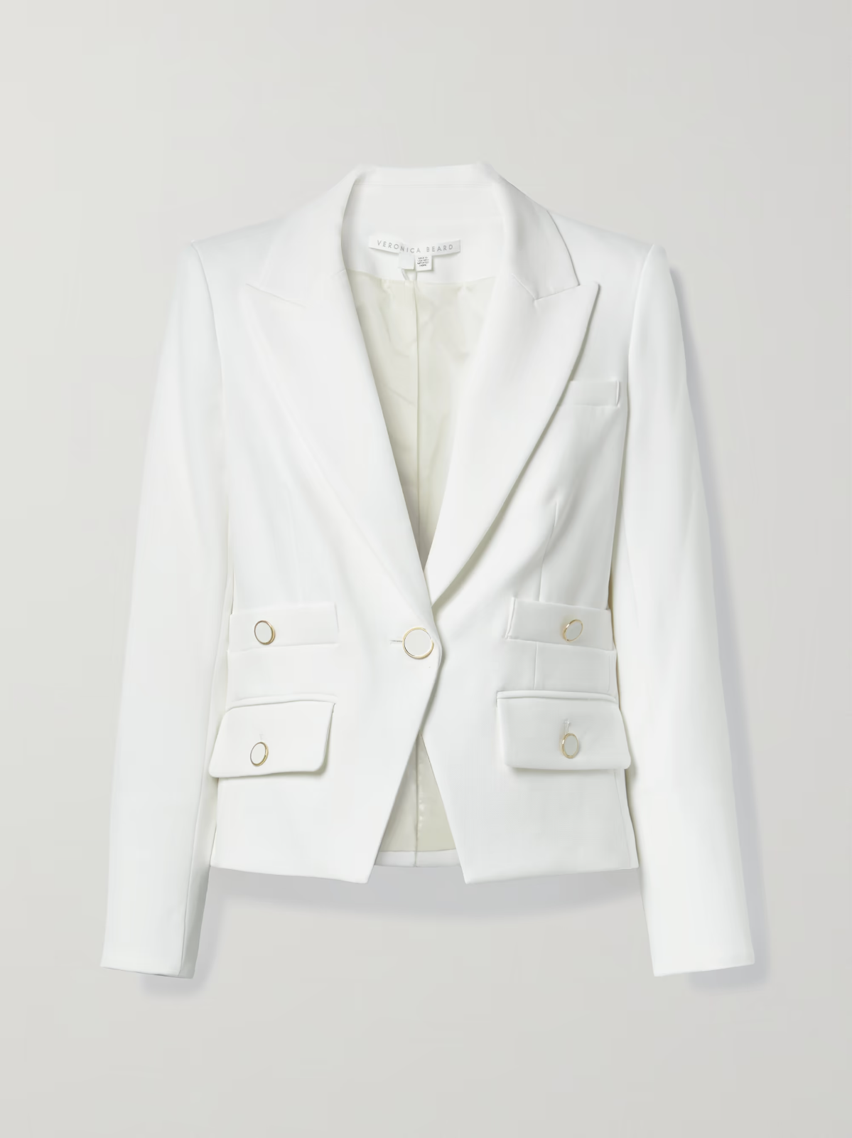 NEW, VERONICA BEARD Roya Dickey stretch-cady blazer in white size 8 #SJ1664