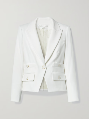 #ad #ad NEW VERONICA BEARD Roya Dickey stretch cady blazer in white size 8 #SJ1664 $254.99