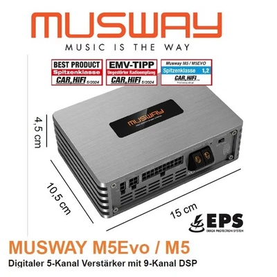 MUSWAY M5EVO-512K Digital 5-Kanal Verstärker AMP mit 9-Kanal DSP M5 512K Version - Bild 1 von 4