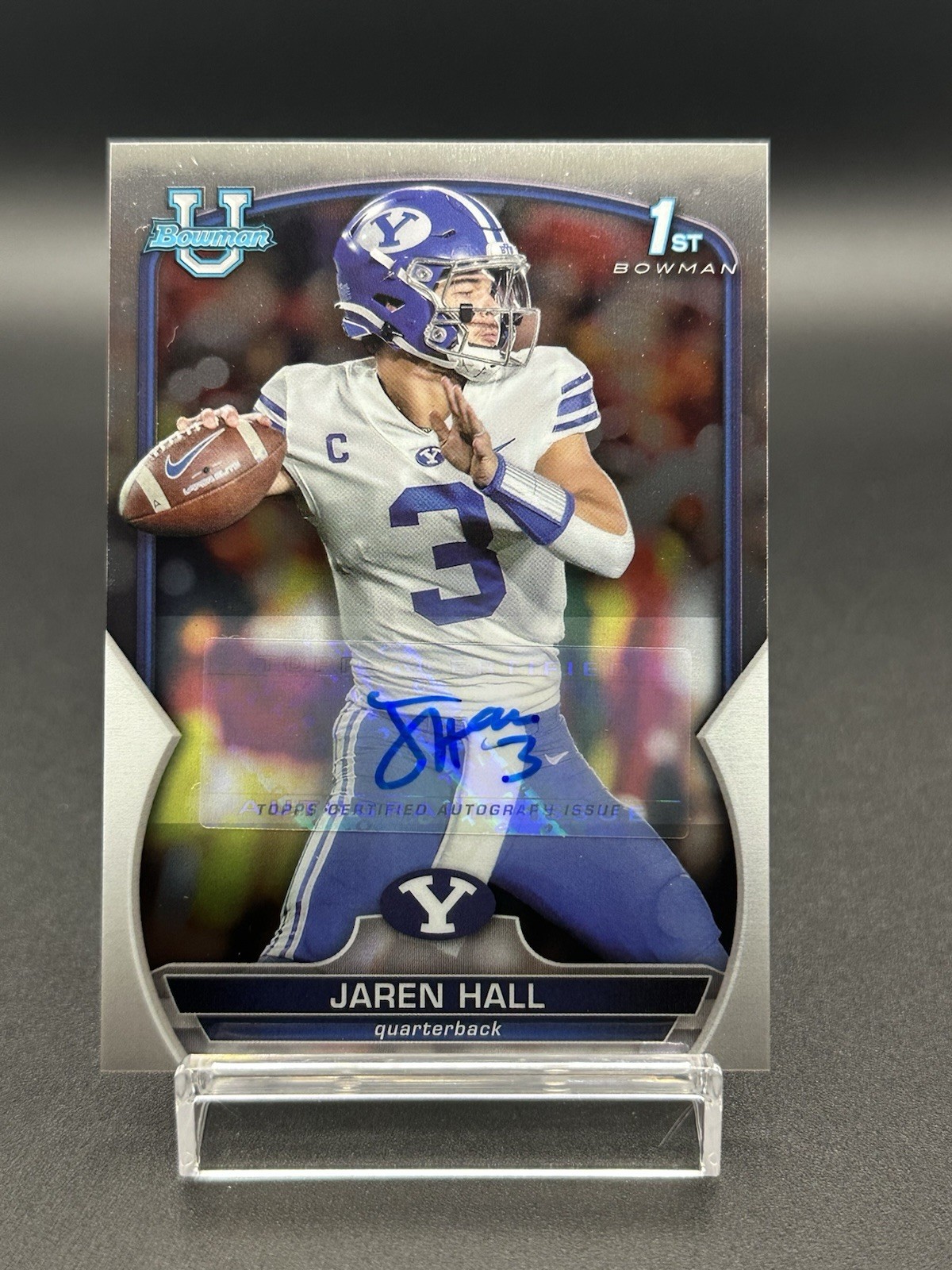 Jaren Hall 2022 Bowman U Chrome #85 Auto BYU 1st Bowman