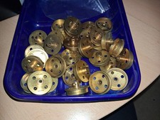 Meccano 8  x  Brass Flanged Wheels 1.1/8" Part 20 Good Condition