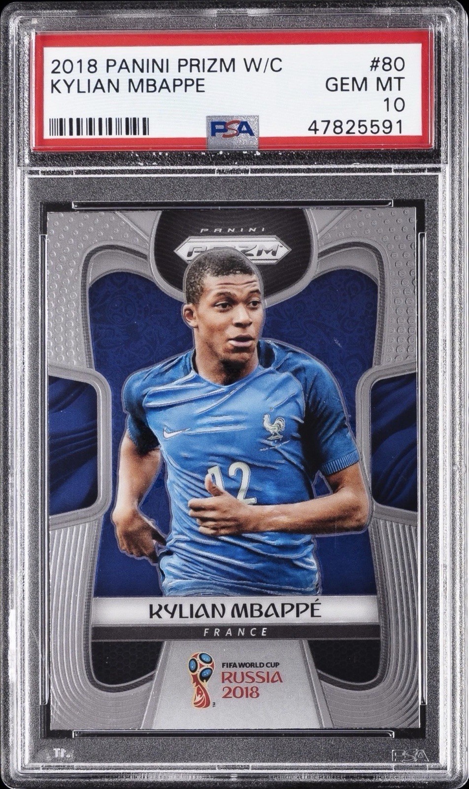 2018 PANINI PRIZM WORLD CUP #80 KYLIAN MBAPPE PSA 10