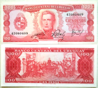 URUGAY 100 PESOS 1967 Pick 47 Neuf UNC