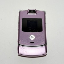 Motorola RAZR cellular phone pink Verizon untested charges turns on