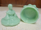 Mosser Glass Victorian  DOL Powder Puff Dresser Dish Seafoam JADE early 2000's — photo 3