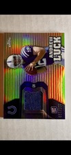 2012 Andrew Luck Topps Chrome Rookie Relics Refractor Football Card # 87/150. rookie card picture