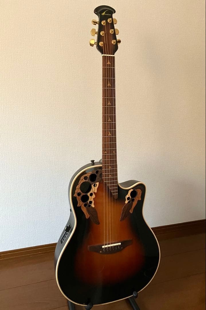 Ovation Elite 1768 USA Deep Bowl Electric Acoustic Guitar with Hard Case