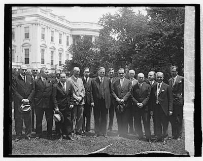 Herbert Hoover & foreign newspaper men,White House,Washington,DC,President