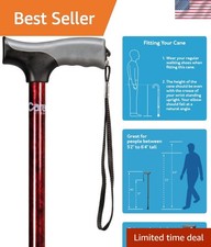Health Brands Adjustable Ergonomic Cane with Soft Grip Anti-Slip Tip - 40 Inch