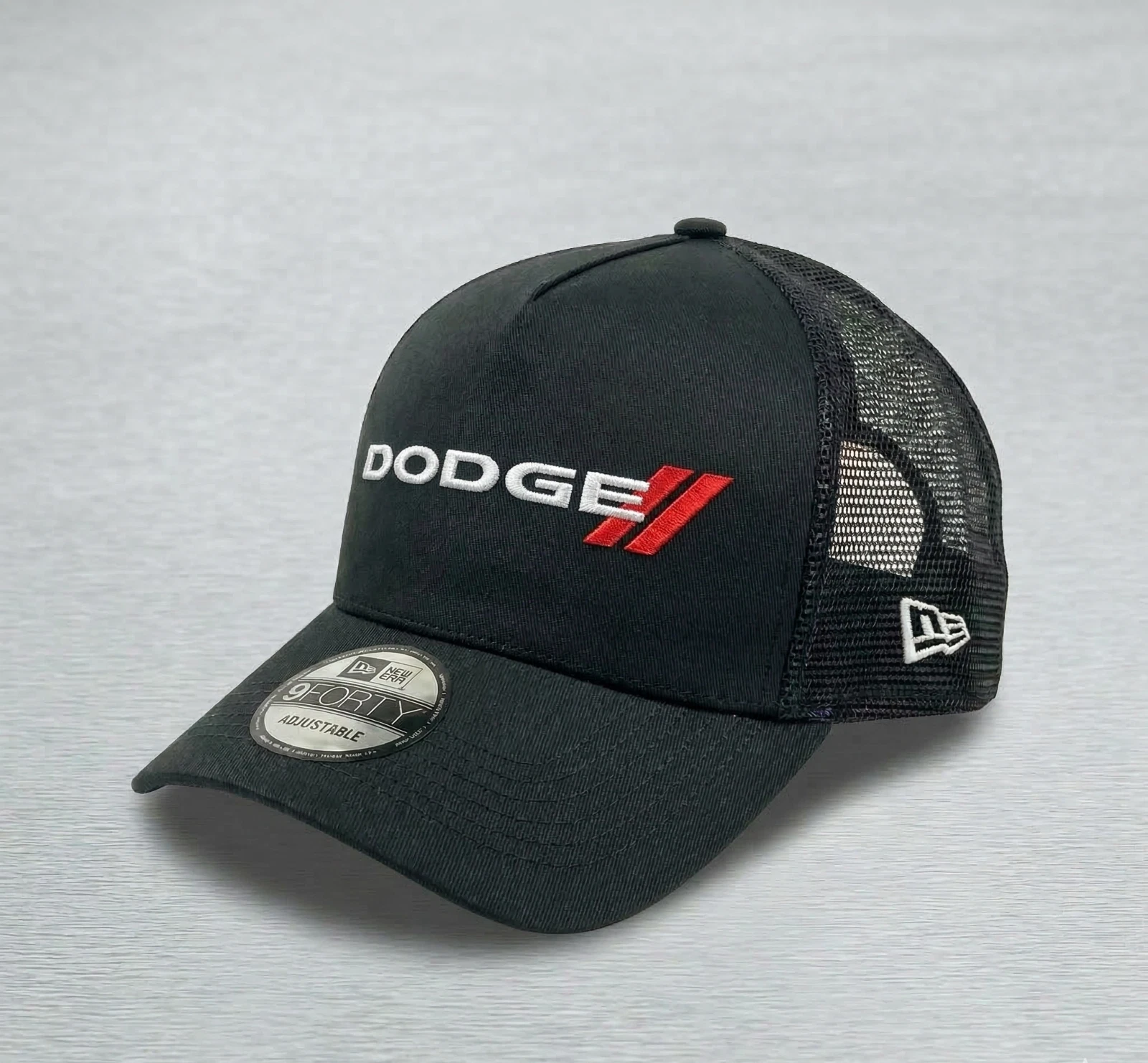 Dodge Trucker Hat Black Mesh Adjustable Snapback Logo Cap NEW