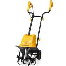 IncwBo Electric Tiller/Cultivator 4 Steel Tines, 8 Tilling Depth Garden Roto ...