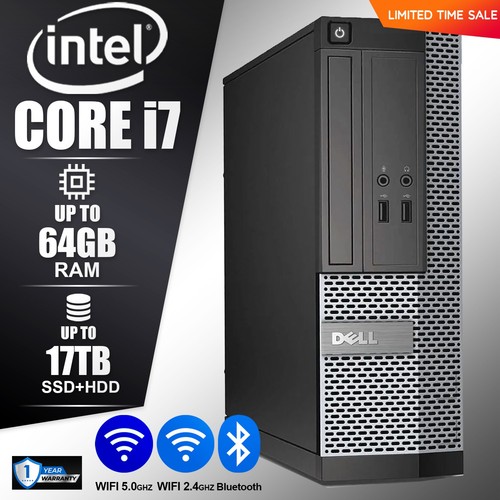 DELL Desktop Computer PC i7, up to 32GB RAM, 17TB SSD HDD, Windows 11/10, DVD-RW