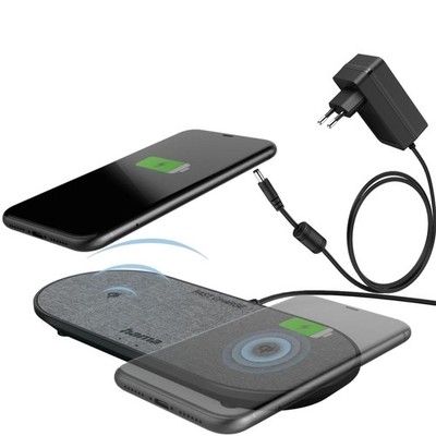 Hama DUAL QI Wireless Charger + Netzteil 2x Schnell Ladegerät Lader Ladestation
