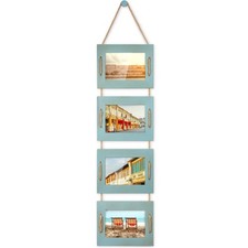 5x7 Hanging Picture Frames Collage Wall Decor, 4-Opening 5x7 Matted to 3.5x5 ...