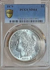 1879,MORGAN SILVER DOLLAR, PCGS, MS64
