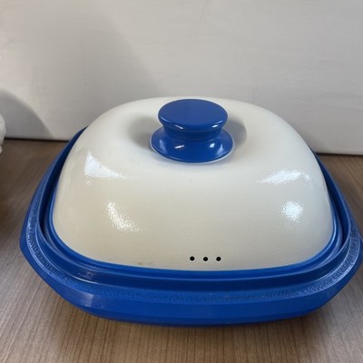 Rangemate Mikrowelle Herd Grill Pfanne - Quadratisch - Blau/Weiß - Sehr guter Zustand