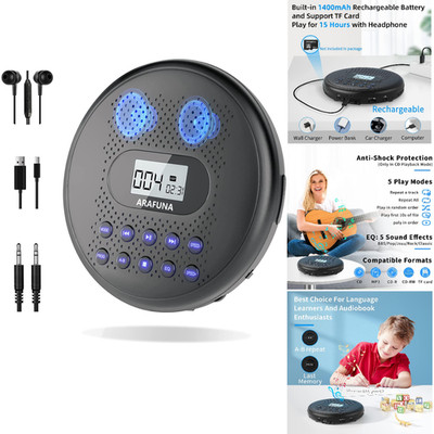 Tragbarer CD Player mit Lautsprecher Wiederaufladbar Anti-Skip