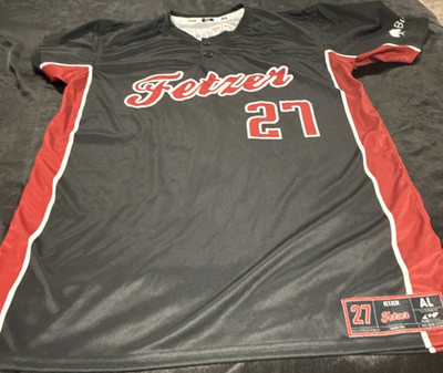Garb Athletics Fetzer Baseball Jersey Black Red White #27 Size AL